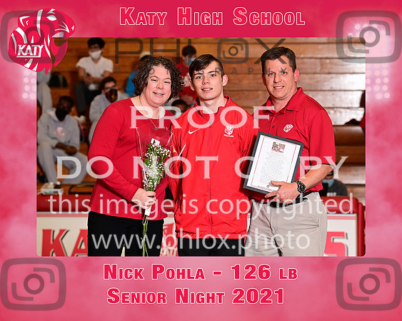126 Pohla Katy Wrestling Senior Night 8x10