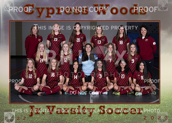 2023 Cy Woods Soccer girls Jr Varsity 5x7
