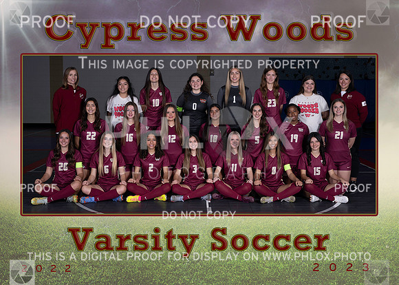 2023 Cy Woods Soccer girls Varsity 5x7