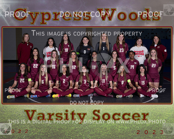 2023 Cy Woods Soccer girls Varsity 8x10