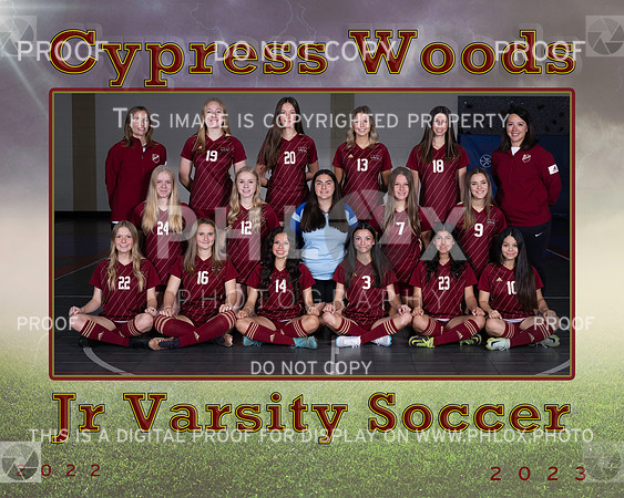 2023 Cy Woods Soccer girls JV 8x10
