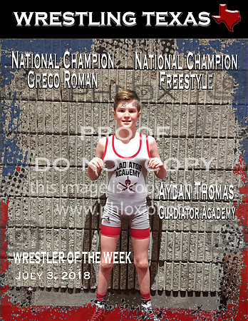 Wrestler of the Week Aydan Thomas